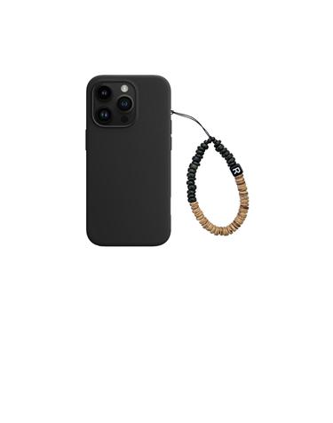 bebe beads phone strap khaki+brown