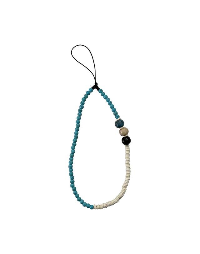 르브아시스 gemstone beads phone strap turquoise+ivory 착용컷