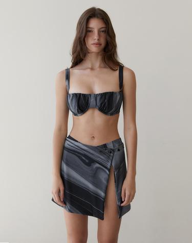 RVIS shirring bikini skirt multi black