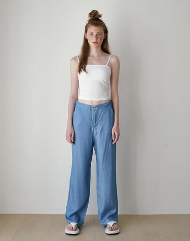 tencel denim pants light blue