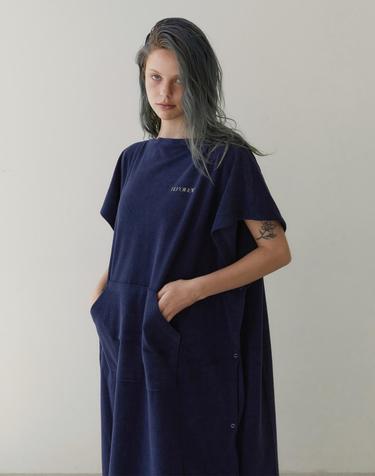RVIS terry twoway poncho navy