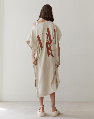 RVIS terry twoway poncho cream