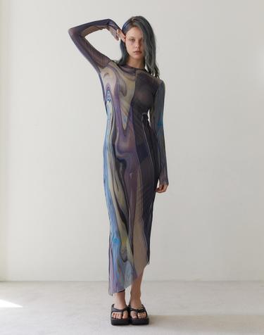 RVIS net maxi dresses multi