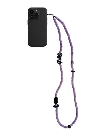 nature beads crossbody phone strap violet