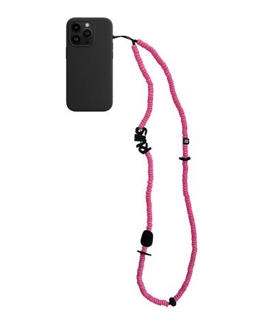 nature beads crossbody phone strap pink