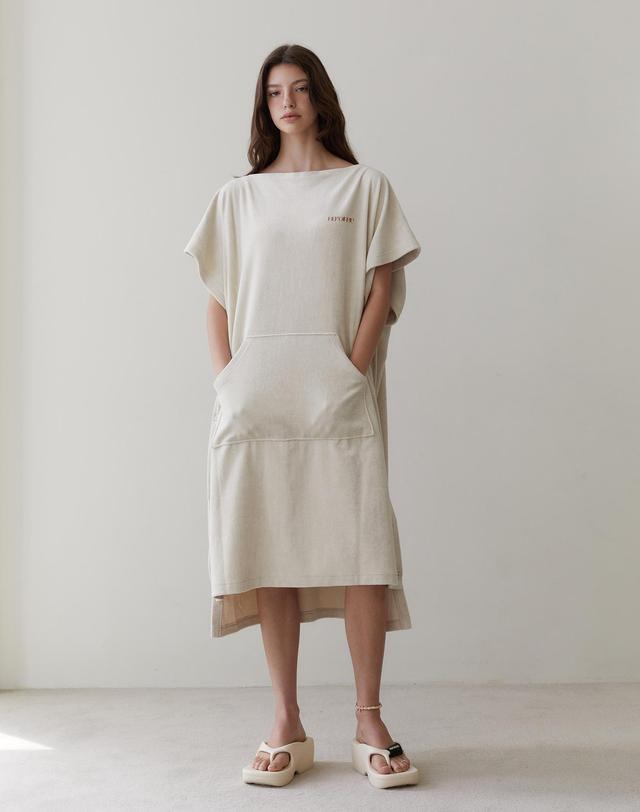 르브아시스 RVIS terry twoway poncho cream 착용컷