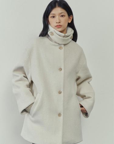 알파카 하프코트_Ivory
