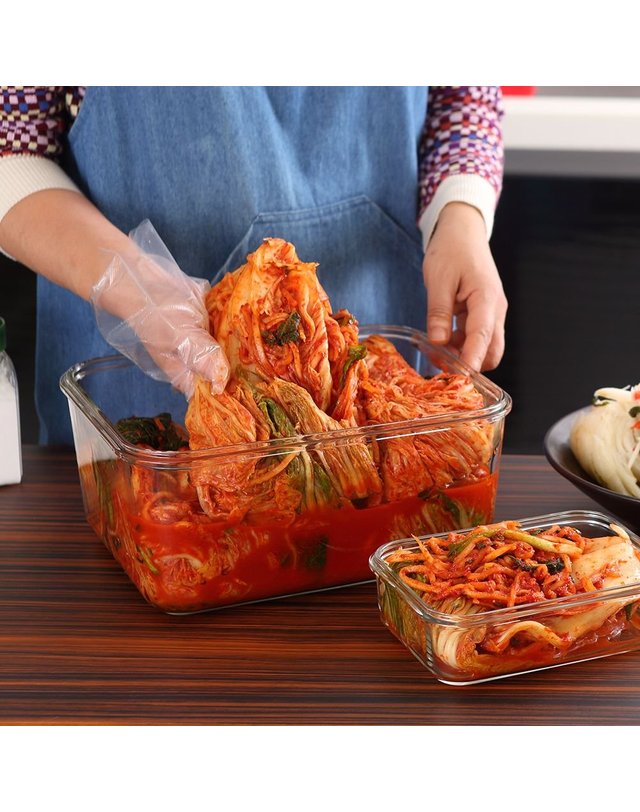 글라스락 [갤러리아] 글라스락 핸디 밀폐 김치통 6L 착용컷