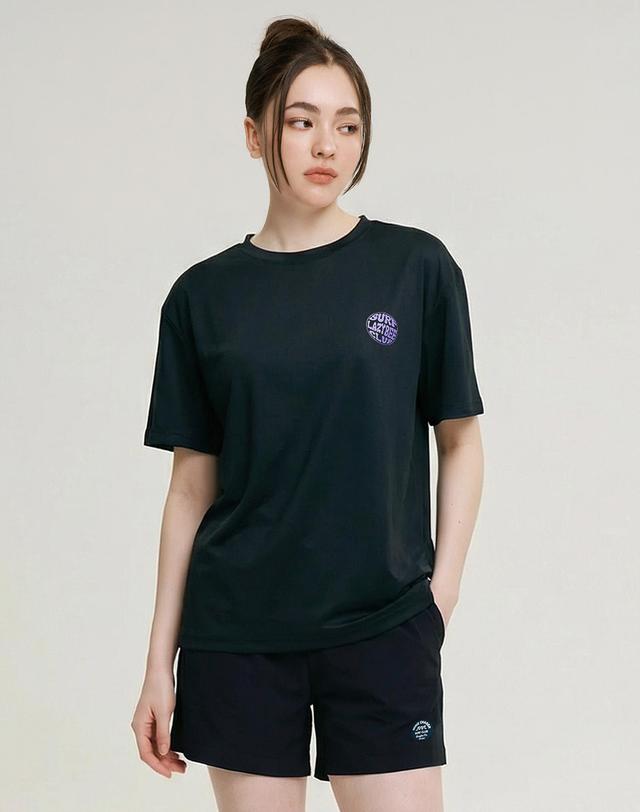 레이지비 [SET] 쿨링 라이트 루즈핏 반팔 래쉬가드 + 반바지 세트 W 블랙2 착용컷