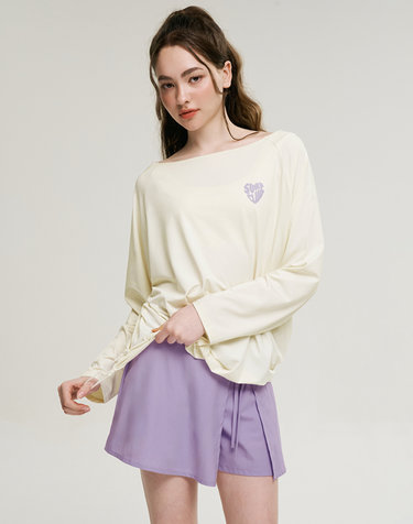 [SET] 코튼캔디 스트링 여성 롱 슬리브 + 랩스커트 코코넛