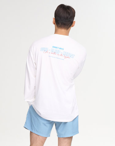 [SET] 드라이쿨링 오버핏 롱 슬리브 래쉬가드 + 스윔 쇼츠 세트 M 화이트