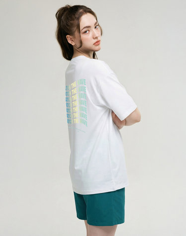 [SET] 아이스터치 오버핏 반팔 래쉬가드 + 스윔 쇼츠 세트 W 화이트