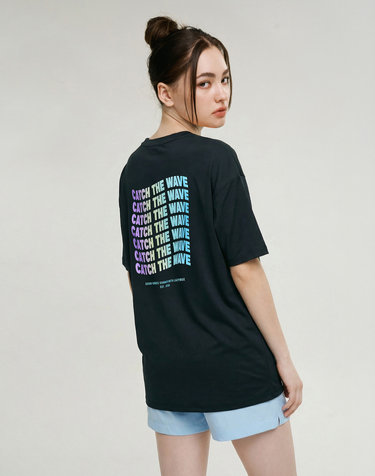 [SET] 아이스터치 오버핏 반팔 래쉬가드 + 스윔 쇼츠 세트 W 블랙