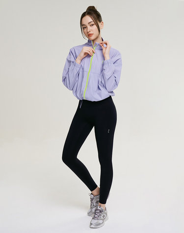 [SET] 쿨터치 크롭 여성 집업 래쉬가드 + 멀티스포츠 레깅스 세트 라벤더
