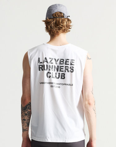 쿨링브리즈 남자 러닝 나시 오버핏 슬리브리스 화이트