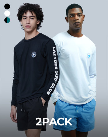 [2PACK] 드라이쿨링 레터링 루즈핏 롱 슬리브 래쉬가드 M (3컬러)