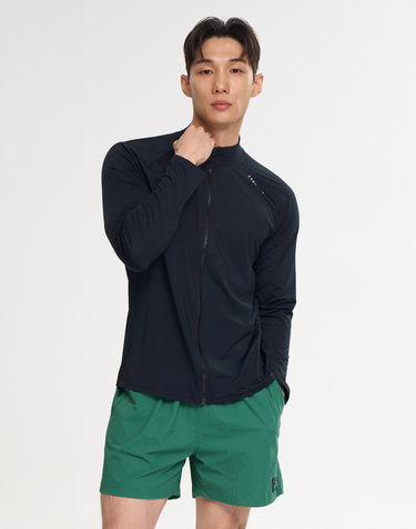 [SET]에센셜 루즈핏 긴팔 집업 래쉬가드 + 수영복 반바지 세트 M 블랙