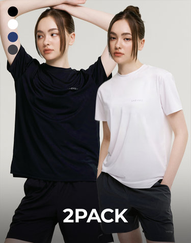 [2PACK] 에어로 터치 스탠다드핏 숏 러닝 반팔 티셔츠 상의 슬리브 W (4컬러)