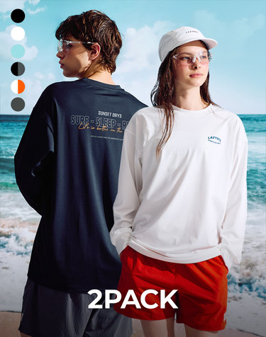 [2PACK] 드라이쿨링 오버핏 상의 롱 슬리브 래쉬가드 M (6컬러)