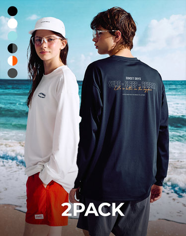 [2PACK] 드라이쿨링 오버핏 상의 롱 슬리브 래쉬가드 W (6컬러)