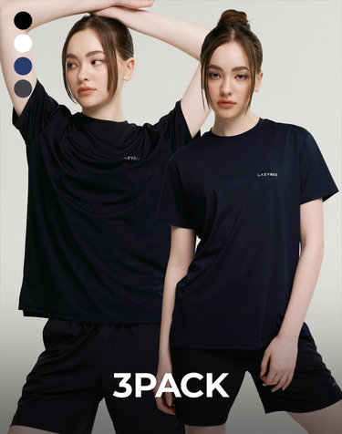 [3PACK] 에어로 터치 스탠다드핏 숏 러닝 반팔 티셔츠 상의 슬리브 W (4컬러)