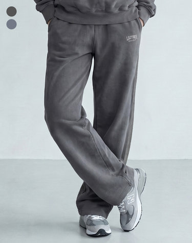 스트링 와이드 밴딩 트랙 피그먼트 스웨트 팬츠 W (2컬러)