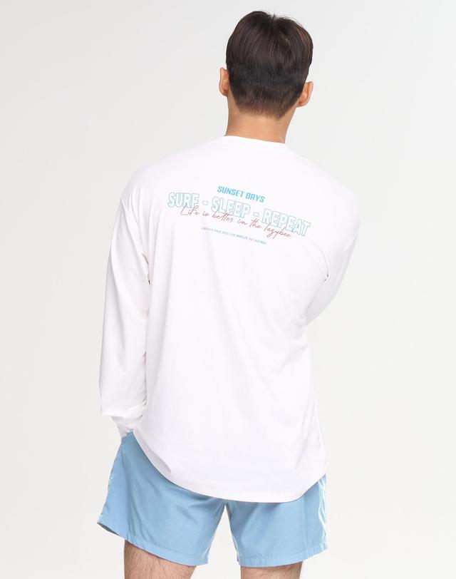 레이지비 [SET] 드라이쿨링 오버핏 긴팔 래쉬가드 + 수영복 반바지 세트 M (6컬러) 착용컷