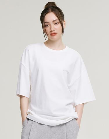 파워 리프팅 오버핏 숏 슬리브 W 화이트