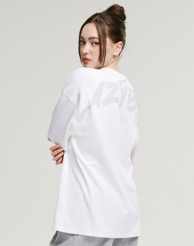 레이지비 파워 리프팅 오버핏 숏 슬리브 W 화이트 착용컷