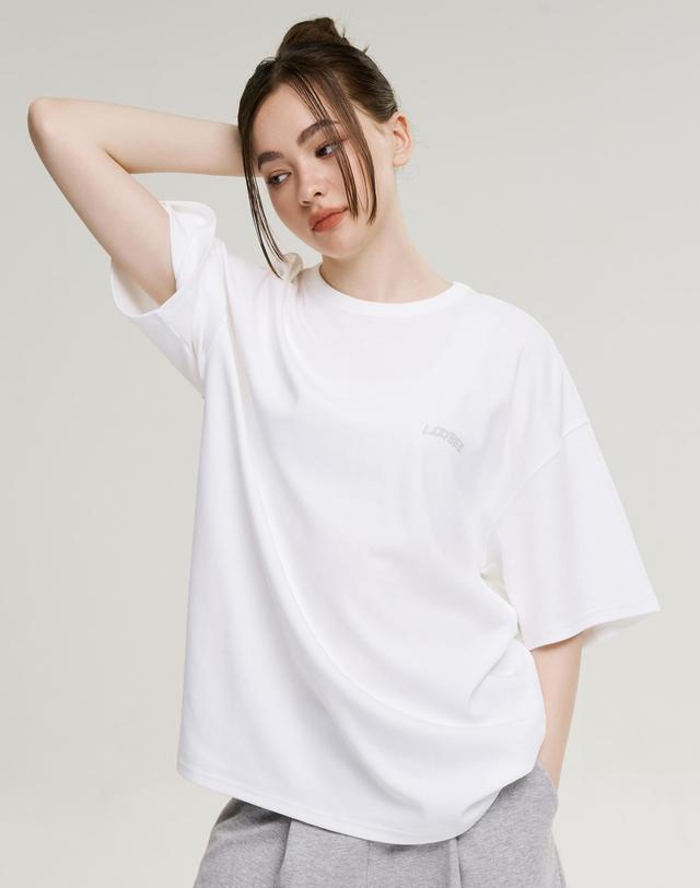 레이지비 파워 리프팅 오버핏 숏 슬리브 W 화이트 착용컷