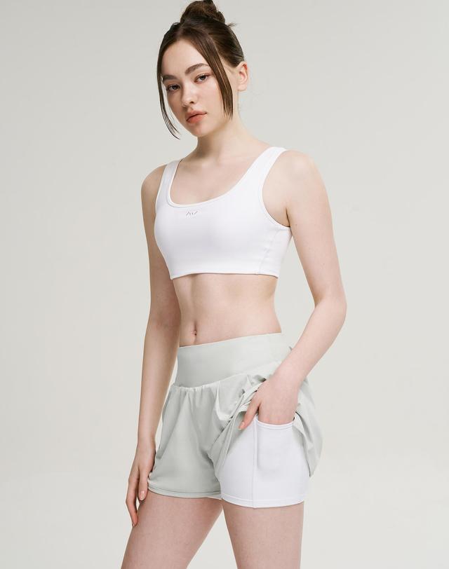 레이지비 에어쿨링 여성 스포츠 반바지 퍼포먼스 2in1 레깅스 쇼츠 그레이 착용컷