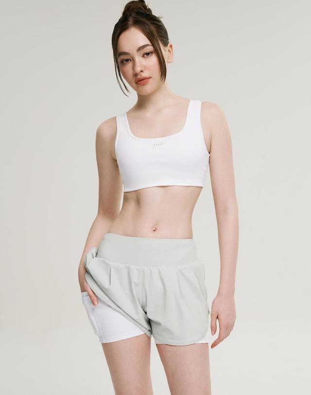 레이지비 에어쿨링 여성 스포츠 반바지 퍼포먼스 2in1 레깅스 쇼츠 그레이 착용컷