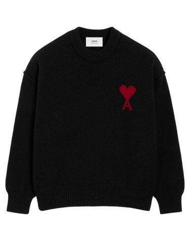(당일) 25FW 아미 빅하트 로고 블랙 스웨터 UKS838 018 009