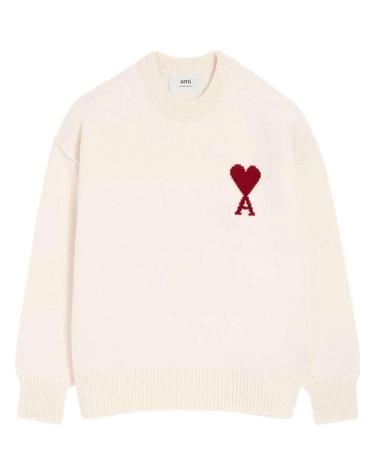 (당일) 25FW 아미 빅하트 로고 아이보리 스웨터 UKS838 018 154