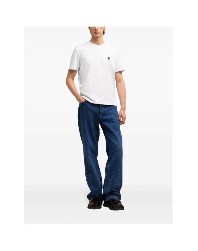 아미 (당일) 25SS 아미 하트 로고 화이트 반팔 티셔츠 BFUTS035 724 100 착용컷