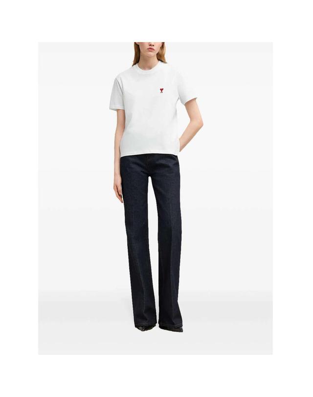 아미 (당일) 25SS 아미 하트 로고 화이트 반팔 티셔츠 BFUTS035 724 100 착용컷