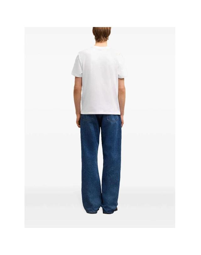 아미 (당일) 25SS 아미 하트 로고 화이트 반팔 티셔츠 BFUTS035 724 100 착용컷