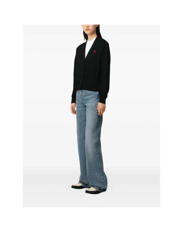 아미 (당일) 25FW 아미 하트 로고 블랙 여성 가디건 FKC374 001 009 착용컷