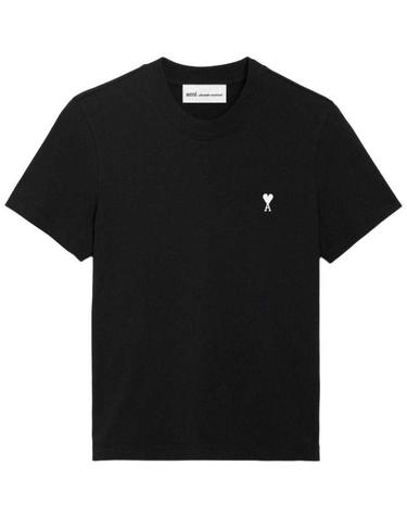 (당일) 26SS 아미 화이트 하트 로고 블랙 여성 반팔 티셔츠 FTS347 724 045