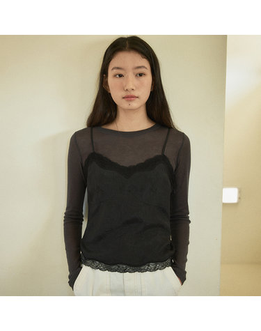 [블랭크03] camisole lace top (black)