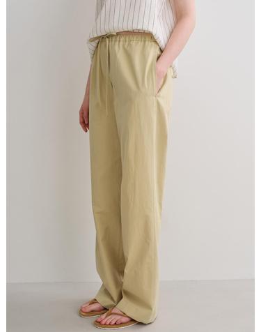 cotton linen banding pants (dust yellow)