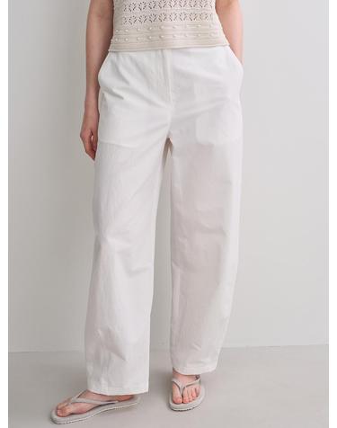 barrel linen blend pants (white)