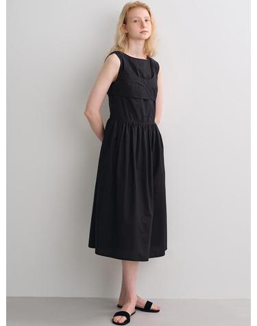 bustier layered dress (black)
