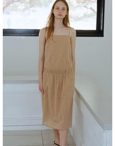 embroidery string dress (beige)