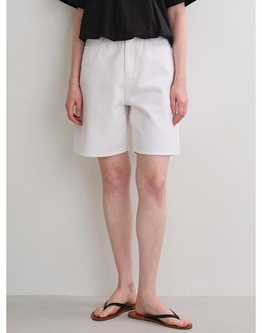 bermuda denim pants (off white)