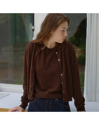 baby alpaca cardigan (brown)