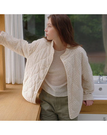 cotton quilted jacket (ivory)