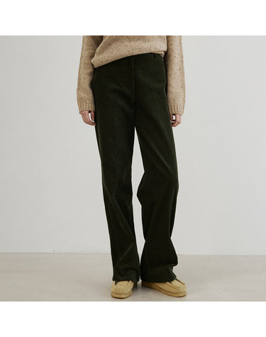 classic straight corduroy pants (olive green)