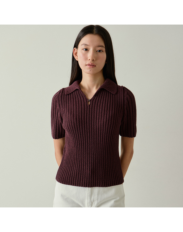 블랭크공삼 [블랭크03] cotton collar pullover (plum brown) 착용컷