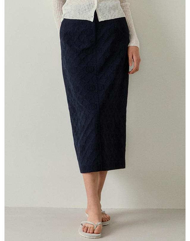 블랭크공삼 [블랭크03] jacquard long skirt (navy) 착용컷